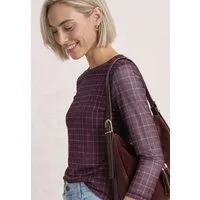 STREET ONE 3/4-Arm-Shirt aus Mesh mit Print / Kariert