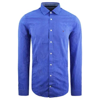 Tommy Hilfiger Darren Slim Fit Gestreiftes Hemd Blau Herren