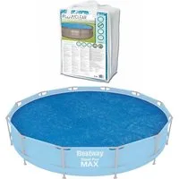 BESTWAY Solarabdeckplane Flowclear Wärme Heiz Folie Blau für Pool Swimmingpool Ø 360cm