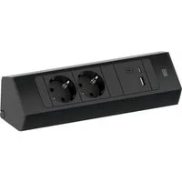 Bachmann CASIA2 2xCEE7/3 1xUSB A/C 22W 2,0m AEH SW Steckdosenleiste (Kabellänge 2 m), 932.102
