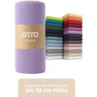 OTTO home Spannbettlaken PHYSALIS in BASIC und PREMIUM Qualität, 100% Baumwolle, Jersey (110 g/m), Gummizug: rundum, (1 Stück), für Matratzen bis 18 cm Höhe, Bettlaken, Spannbetttuch, pflegeleicht
