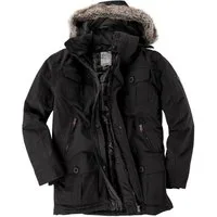 Brigg Parka Brigg schwarzer Parka mit abnehmbarer Kapuze XXL