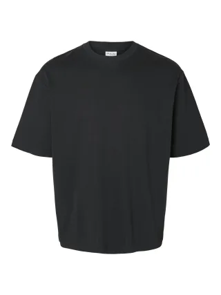 SELECTED MEN - SLMLOOSEOSCAR SS O-NECK TEE NOOS Black - Gr. - XL