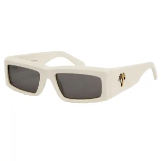 Palm Angels - "Yreka" Rechteck-Sonnenbrille für Herren (Weiß/Dunkelgrau)