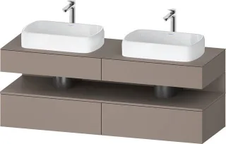 Duravit Qatego Konsolenwaschtischunterbau wandhängend Basalt Matt 1600x550x600 mm - QA4779043430010 QA4779043430010