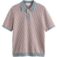 Next Polokragenpullover Gestricktes Polohemd mit geometrischem Muster (1-tlg)