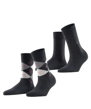 Burlington - Burlington Everyday Mix 2-Pack Damen anthra.mel - Gr. - 38.5