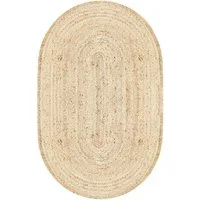 Marrakesch Orient & Mediterran Interior Teppich Jute Teppich Emma handgefertigt in Natur Beige 90 x 150 cm handgemacht, Höhe: 1 mm, Handarbeit