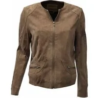 Zimmert Leather Lederjacke Bea (1-St) kragenlos, weiches Lammnappa, leichte Lederjacke, cognac, braun, Rot