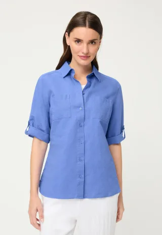Olsen - Blouse Woven Long Sleeves bay blue - Gr. - 40
