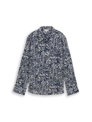 Tom Tailor - Hemdbluse mit Muster navy abstract dot design - Gr. - 40