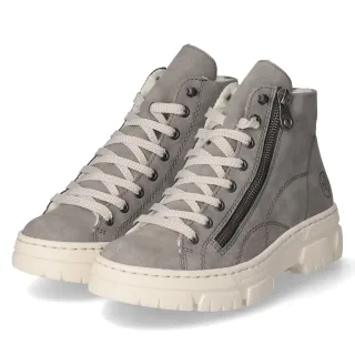 Rieker Schnürstiefeletten  Grau - Gr. 36 -  Textil