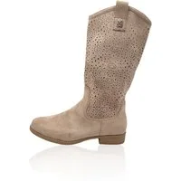 Nowaland Damen Stiefel mit Lochmuster und Blockabsatz Stiefel Dekoratives Lochmuster · Atmungsaktiv · Bequemer Blockabsatz