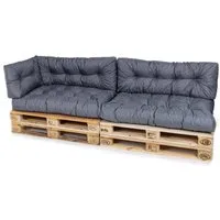 TexDeko Palettenkissen TexDeko Garden 5-TLG Palettenkissen-Set wasserabweisend gesteppt, 2x Palettenkissen + 2x Rückenkissen + 1x Seitenkissen
