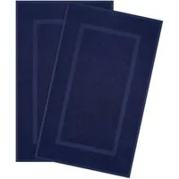 HAMMETEX Badematte Hotelmatte, Duschvorleger, Höhe 5 mm, rutschhemmend beschichtet, beidseitig nutzbar, Baumwolle, rechteckig, 2-teiliges Set, einfarbig, 100% Baumwolle