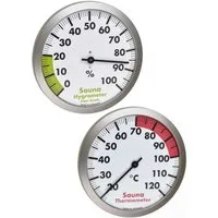 TFA Dostmann Raumthermometer Sauna analoges Thermometer-Hygrometer Set TFA 40.1053.54.99