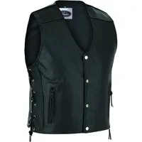 PROANTI Motorradweste elegante Biker Lederweste mit seitlichen Schnüren Chopper Rocker Kutte
