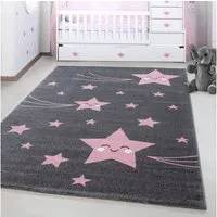 Ayyildiz Teppiche Kinderteppich Kids 610, rechteckig, Höhe: 12 mm, auch in rund, Motiv Sterne, Kurzflor