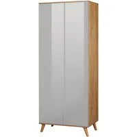 OTTO home Kleiderschrank Lund Schlafzimmerschrankim skandinavischem Design Garderobenschrank mit Premium Innenausstattung, Breite 80 cm hochglanz