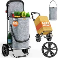monzana Einkaufstrolley, 2in1 56L bis 50 kg klappbar abnehmbare Tasche Handwagen Einkaufswagen