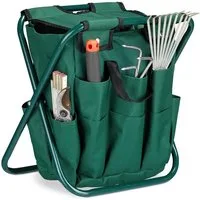 relaxdays Arbeitshocker Gartenwerkzeug Hocker klappbar
