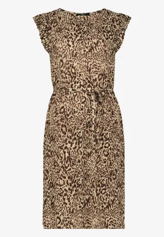 zero - Minikleid mit Leoprint beige/brown - Gr. - 42