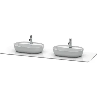 Duravit Luv Waschtisch-Konsole LU9467B1717 178,3x59,5cm, Weiß Struktur, aus Quarzstein, 2 Ausschnitte