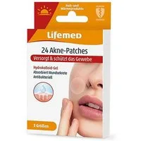 LifeMed Anti-Pickel-Pflaster 24 AKNE-PATCHES 3-Größen mit Hydrokolloid-Gel transparent 74, Pickelentferner Anti Pickel Pflaster Patch Pads