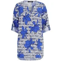 Doris Streich Klassische Bluse mit Grafik-Blüten-Print
