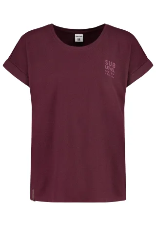 Authentic Style - RE9CIFQtU2hpcnQgUHJpbnQg lambrusco red - Gr. - XS
