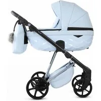 Knirpsenland Kombi-Kinderwagen Milano 2in1 Luxus 3D Wanne, Sportsitz, Wickeltasche, viel Zubehör, (Spar-Set), hohe Sicherheit durch One-Klick System der Kinderwagenaufsätze