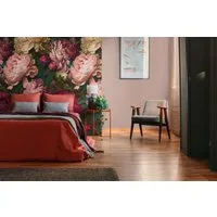 living walls Fototapete THE WALL III Blumen-Tapete Motivtapete Rosen Blumen, glatt, matt, (1 St), Vliestapete Pfingstrosen für Schlafzimmer Küche Wohnzimmer Blumen Flur
