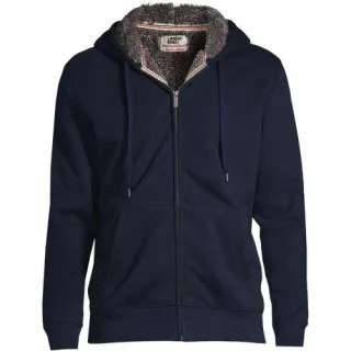 Sweat-Kapuzenjacke mit Teddyfleece-Innenseite für Herren, Herren, size: regular, Braun, Elasthan/Baumwoll-Mischung, by Lands' End