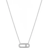 Suzan Gold Kette mit Anhänger Oval Crystal Halskette 925 Sterling Silber – Elegante Silberkette mit