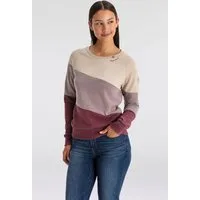 Ragwear Sweater JOHANKA BLOCK Crew Neck im Color-Blocking Design