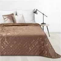 Design91 Tagesdecke Mikrofaser Sommerdecke Bettüberwurf Goldendes Muster, Karomuster Überwurf Glamour Marmor