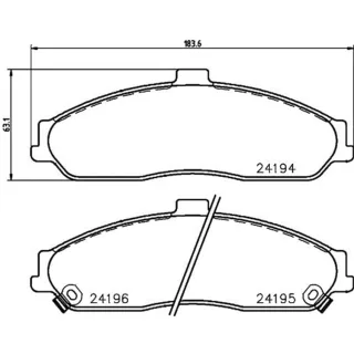 Hella Bremsbel?ge vorne Cadillac Xlr Chevrolet Corvette