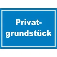 HB-Druck Hinweisschild Privatgrundstück Schild weiß-blau, wetterfest, stabil, UV-beständig, kratzfest