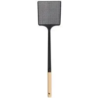 HAC24 Fliegenklatsche Stabile Mückenklatsche Moskitoklatsche, Schwarz 46 cm Mit Bambusgriff