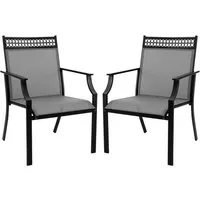 COSTWAY Gartenstuhl Balkonstühle (2 St), Metall, 51x49cm Sitzfläche, bis 150kg belastbar