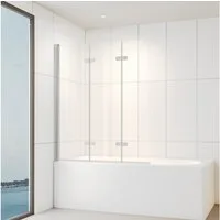 IMPTS Badewannenaufsatz Duschwand für Badewanne Duschabtrennung 2 TLG 3TLG Chrome Schwarz, Nano Sicherherisglas, (Set, 3 tlg), Duschtrennwand Badewanne Chrome 3 teilig Klarglas