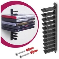 Mobilefox Media-Regal Floating Wandhalterung Halterung Träger Weiß passend für DVD Filme