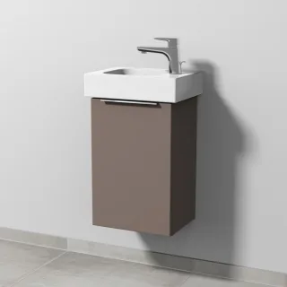 Sanipa 3way Waschtischunterbau zu Geberit iCon Waschtisch mit 1 Tür, Taupe-Matt UP6571T
