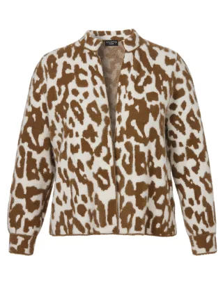 VIA APPIA DUE - Jacke Stehkragen 1/1 Arm Jacquard camel/creme - Gr. - 48