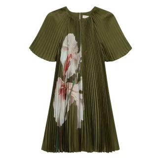 Ted Baker Vinlaa Kurzarm-plissee-minikleid In Grün