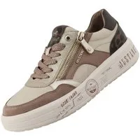 Mustang Shoes 26M0482010-ivory Schnürschuh Damen Halbschuh mit Seitenreißverschluss und Wechselfußbett