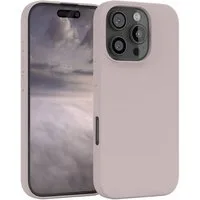 EAZY CASE Handyhülle Premium Silikon Case für Apple iPhone 16 Pro 6,3 Zoll, Silikon Schutzhülle mit Kameraschutz kratzfest Cover Rosabraun