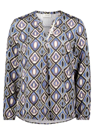 CARTOON - Blusenshirt braun/blau - Gr. - 36