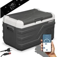 Arebos Kühlbox Gefrierbox 26-43L, Mobiler Kompressor-Kühler mit App-Steuerung, Ablassschraube zum Wasserentfernen