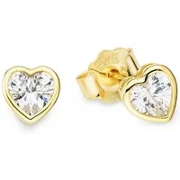 Firetti Paar Ohrstecker Schmuck Geschenk Ohrschmuck in Herzform mit Zirkonia, mit Zirkonia (synth)